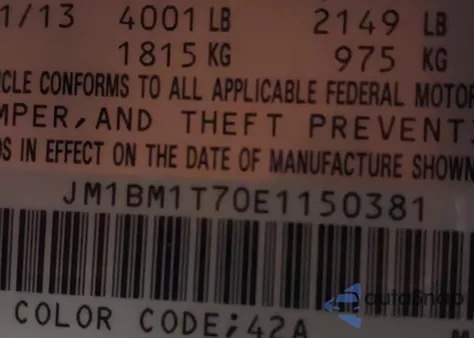 2014 Mazda Mazda3 I Sv z USA, uszkodzony, nr VIN JM1BM1T70E1150381